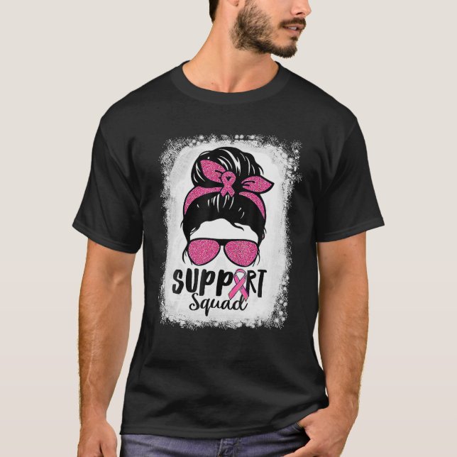 Camiseta Suporte Esquadrão Mensagem Bun Cancer Mulheres Sal (Frente)