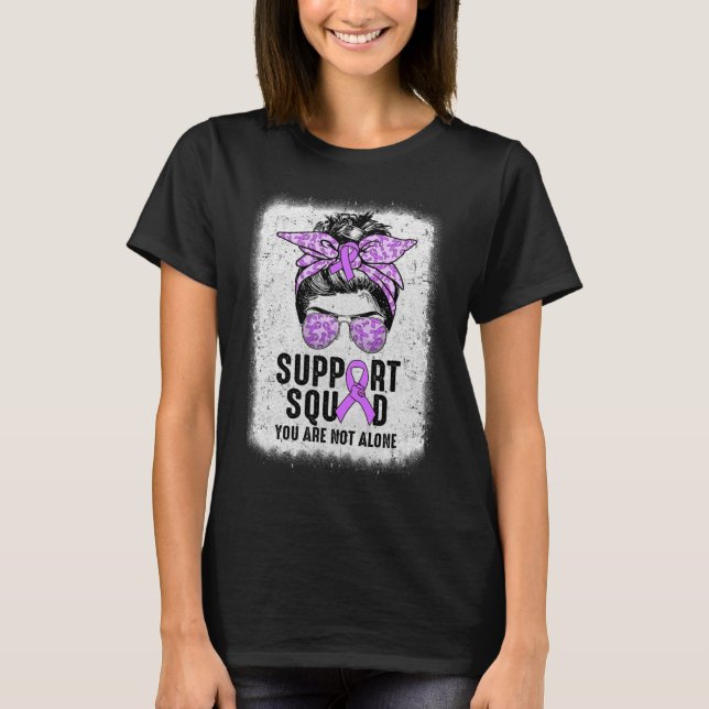 Camiseta Suporte Esquadrão Mensagem de Arma Guerreiro Roxo  (Frente)