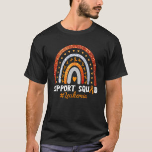 Camiseta Suporte Laranja Esquadrão Fita Arco-Íris Leucemia