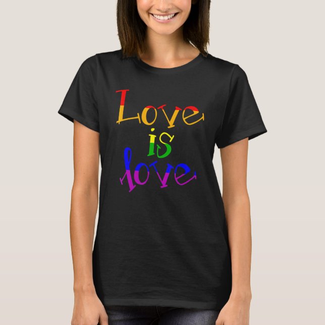 Camiseta Suporte Lgbb O Rainbow Pride Love É Love Ga Lésbic (Frente)