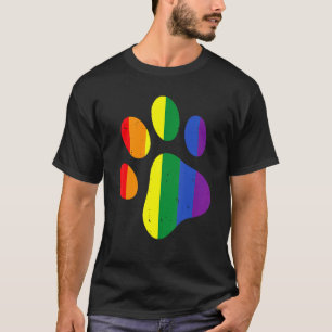 Camiseta Suporte Lgbt Heart Rainbow Dog Paw Lgbt Pride Lgbt