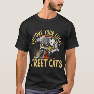 Camiseta Suporte Local Street Cats Raccoon Skunk