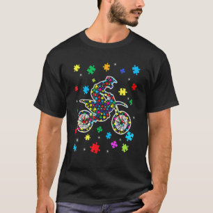 Camiseta Suporte Motocross Puzzle Conscientização do Autism