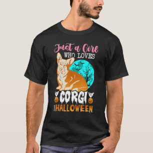 Camiseta Suporte para cachorro corgi assustador de Hallowee