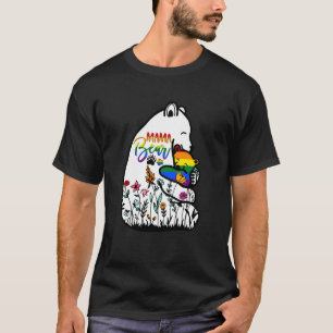 Camiseta Suporte para Orgulho gay LGBT Mama Bear Floral Ret