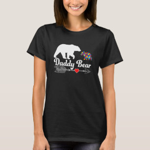 Camiseta Suporte para Pai de Consciência Autista do Urso do
