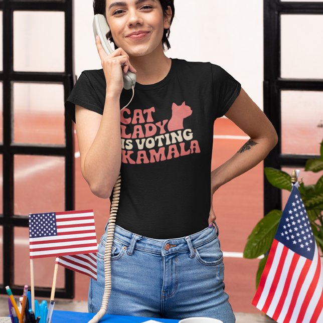 Camiseta Suporte peculiar do amante de Cat para Kamala (Criador carregado)