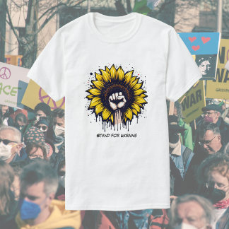 Camiseta Suporte personalizado para a Ucrânia Sunflower & F