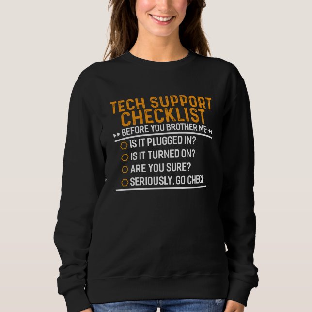 Camiseta Suporte técnico a Geek de computador Funny Techie  (Frente)
