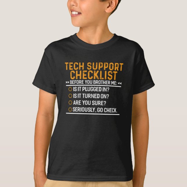 Camiseta Suporte técnico a Geek de computador Funny Techie  (Frente)