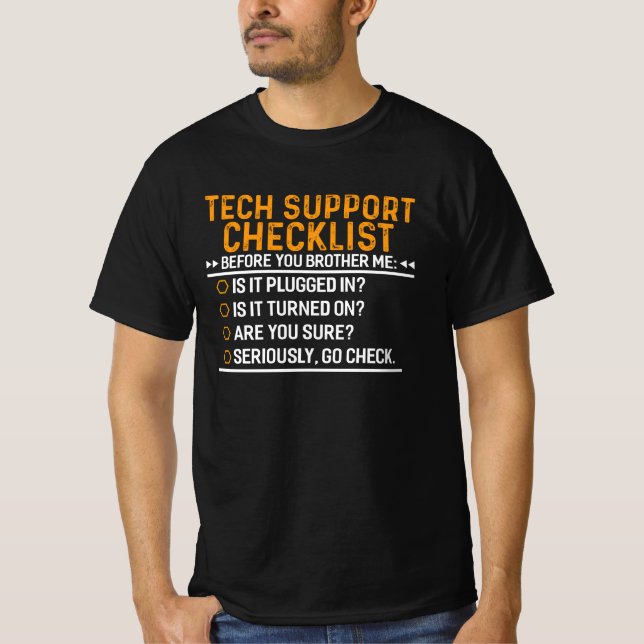 Camiseta Suporte técnico a Geek de computador Funny Techie  (Frente)