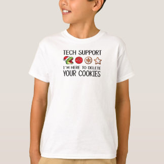 Camiseta Suporte Técnico de Natal de Dinossauro Estou Aqui