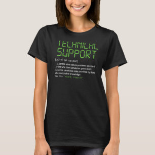 Camiseta Suporte técnico Definição de todas as coisas Geek