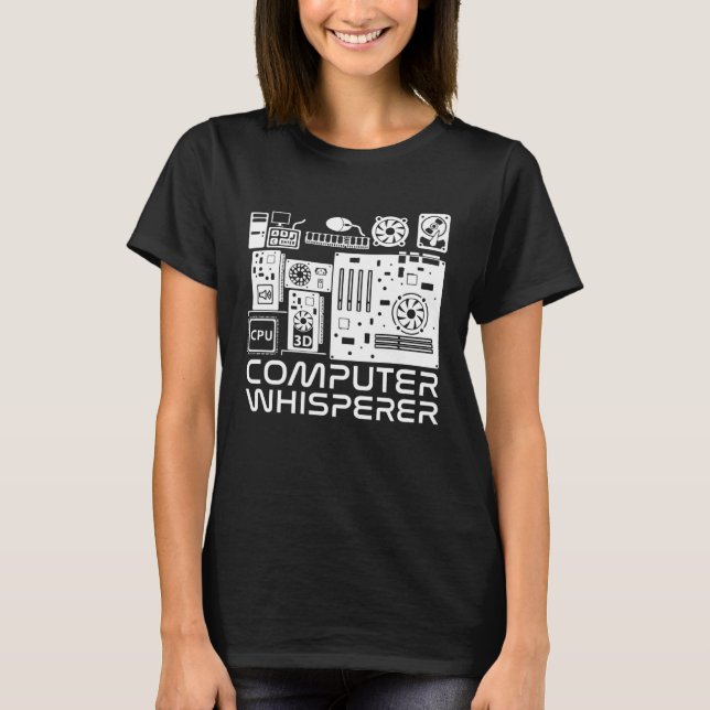 Camiseta Suporte técnico do Whisperer de computador (Frente)