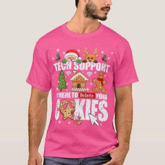 Camiseta Suporte Técnico Exclua Seus Cookies Homens Natal F