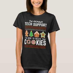 Camiseta Suporte Técnico Excluir Cookies Design Divertido N