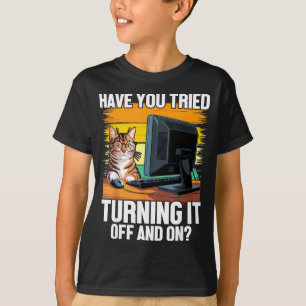Camiseta Suporte Técnico Humor I Gato Engenheiro de Computa