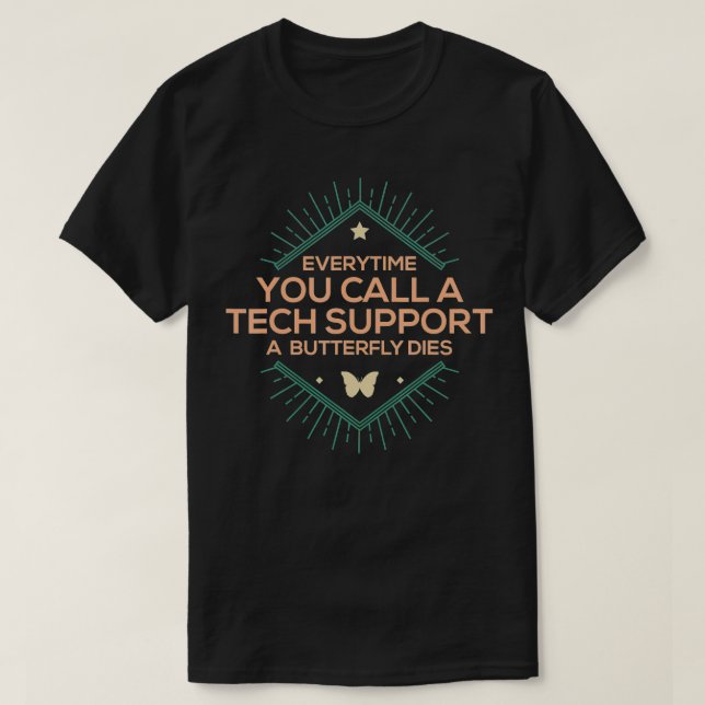 Camiseta Suporte técnico técnico para tecnologia de computa (Frente do Design)