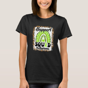 Camiseta Suporte Verde limão Esquadrado Fita Linfoma Arco-Í