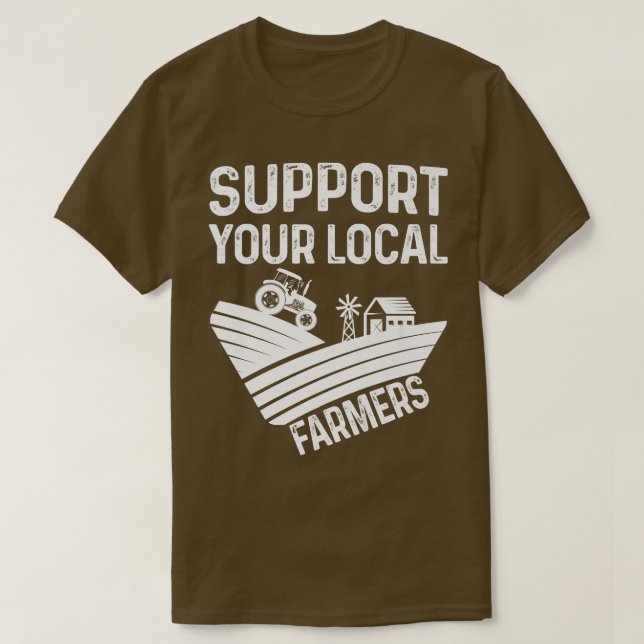 Camiseta Suportem o Legal Trator de Seus Agricultores Locai (Frente do Design)