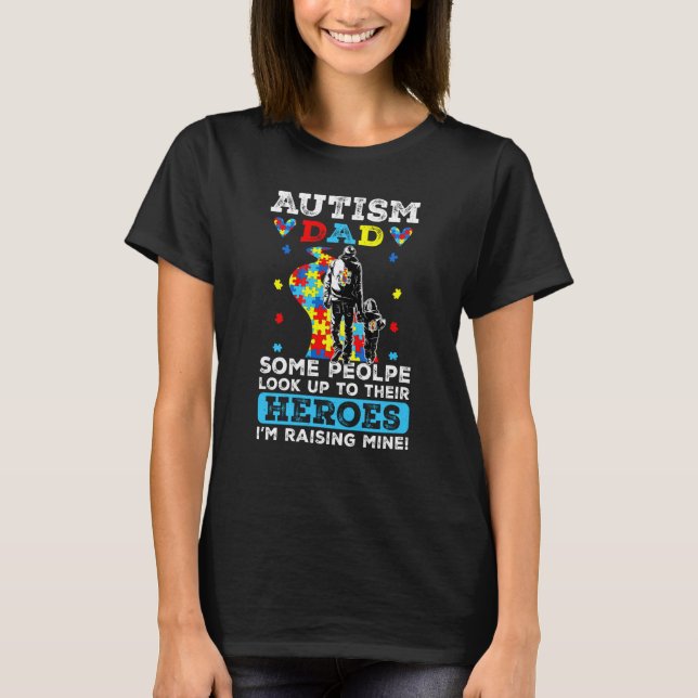 Camiseta Support Autism Proud Dad Autism Awareness Month Fa (Frente)
