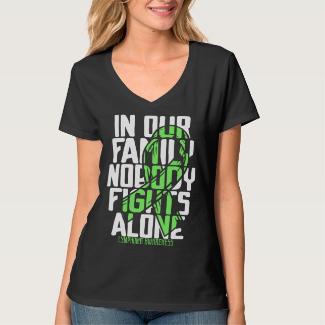 Camiseta Support Lymphoma Warrior Cute Family Disease Aware (Frente)