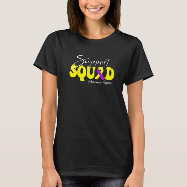 Camiseta Support Squad Autoimmune Hepatitis Awareness Yello (Frente)
