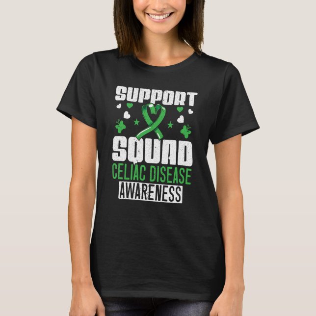 Camiseta Support Squad Celiac Disease Awareness Gluten Free (Frente)