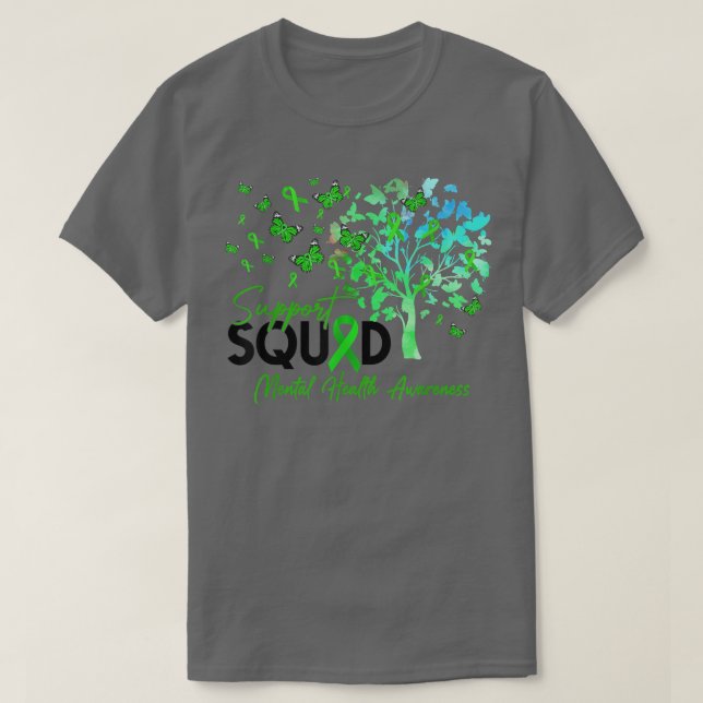 Camiseta Support Squad Fall Tree Leopard Mental Health Awar (Frente do Design)