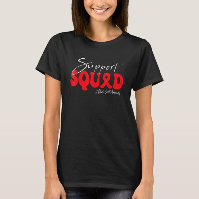 Camiseta Support Squad Giant Cell Arteritis Awareness Red R (Frente)