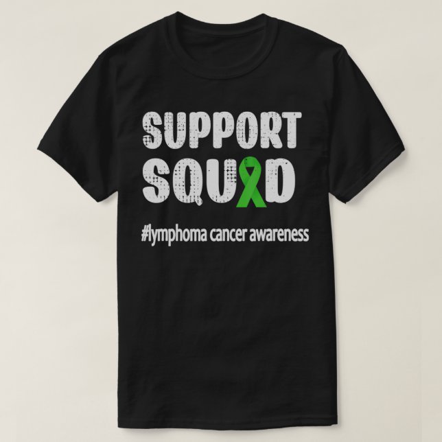 Camiseta Support Squad  Lymphoma Warrior Ribbon Cancer Surv (Frente do Design)
