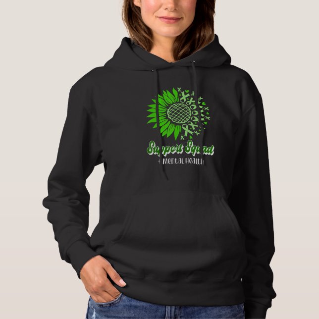 Camiseta Support Squad Mental Health Awareness Green Ribbon (Frente)