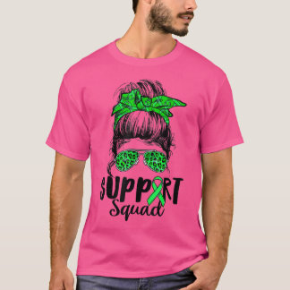 Camiseta Support Squad Messy Bun Green Mental Health Awaren