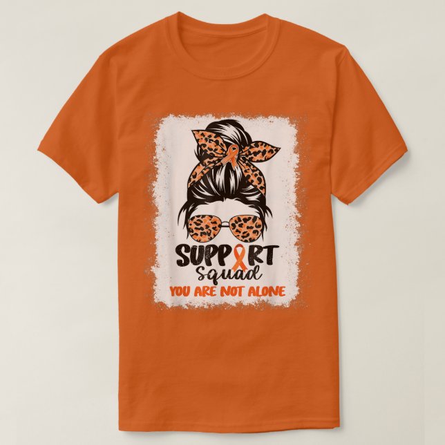 Camiseta Support Squad Messy Bun Orange Warrior ADHD Awaren (Frente do Design)
