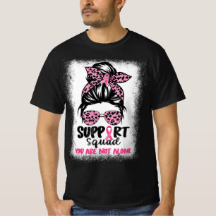 Camiseta Support Squad Messy Bun Pink Warrior Breast Cancer