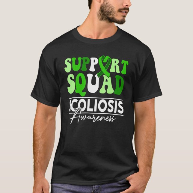 Camiseta Support Squad Sunflower Hair Scoliosis Awareness (Frente)