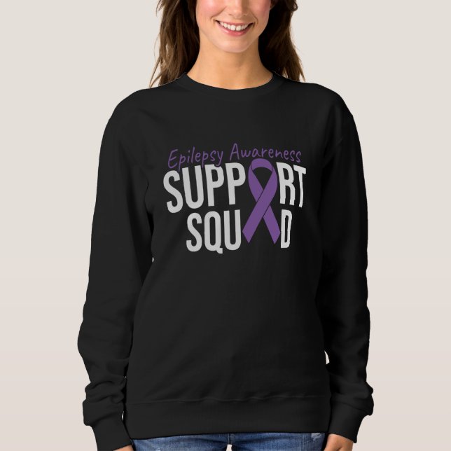Camiseta Support Squad We Wear Purple For Epilepsy Awarenes (Frente)