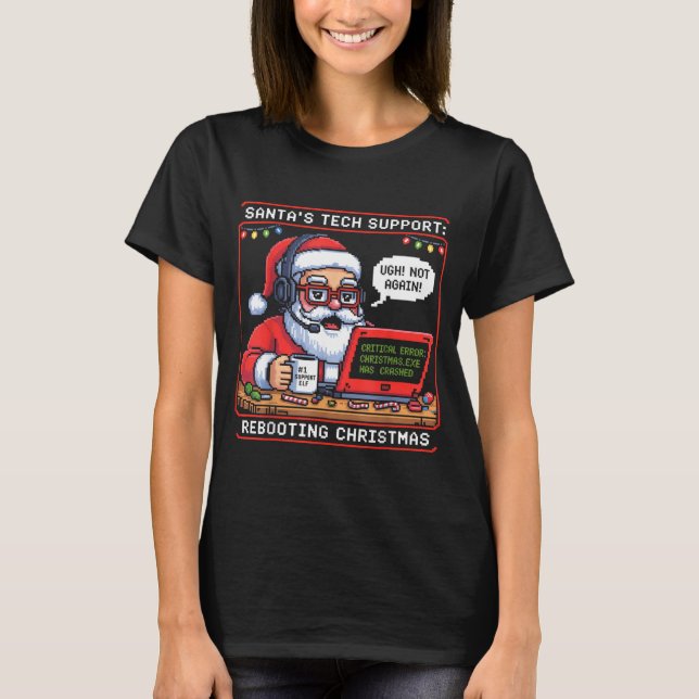 Camiseta Support Tech s Santa Rebooting Magic (Frente)