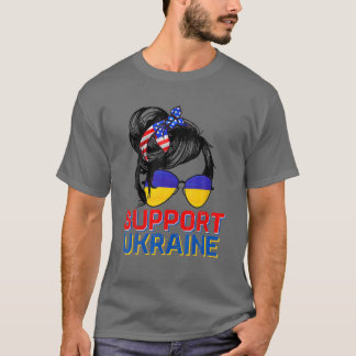 Camiseta Support Ukraine Woman Flag American Ukrainian Root