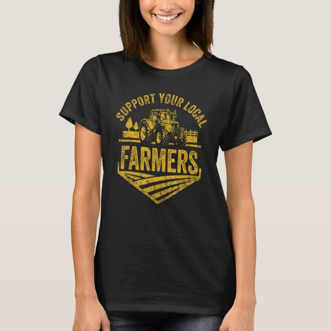 Camiseta Support Your Local Farmers Vintage (Frente)