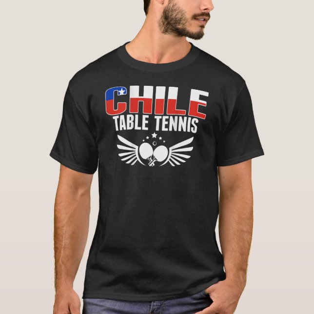 Camiseta Supressão da Equipe de Tênis de Mesa chilena Ping  (Frente)