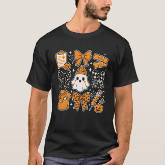 Camiseta Suprimentos de Enfermeira Fantasma Coquete Laço Ab