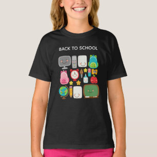 Camiseta Suprimentos de sala de aula Kawaii fofos para volt