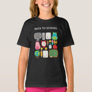 Camiseta Suprimentos de sala de aula Kawaii fofos para volt