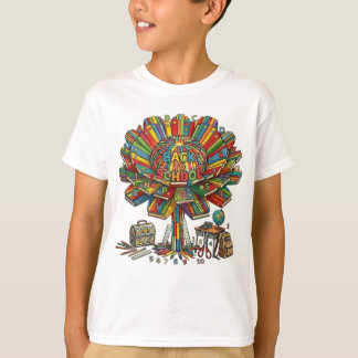 Camiseta Suprimentos Escolares Crianças Elementar Flor Prof