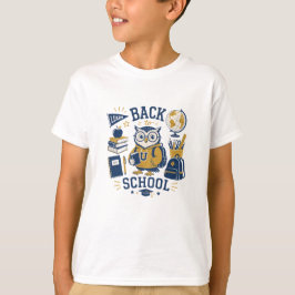Camiseta Suprimentos Escolares de Coruja de Volta às Aulas