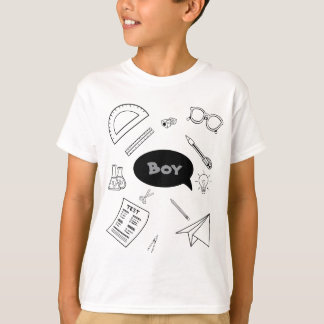 Camiseta Suprimentos Escolares Fofos Doodle para meninos