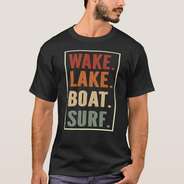 Camiseta Surf acordar Lake Boat (Frente)