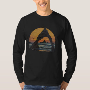 Camiseta Surf Americano Pôrs do sol de Praia Paisagem Retro