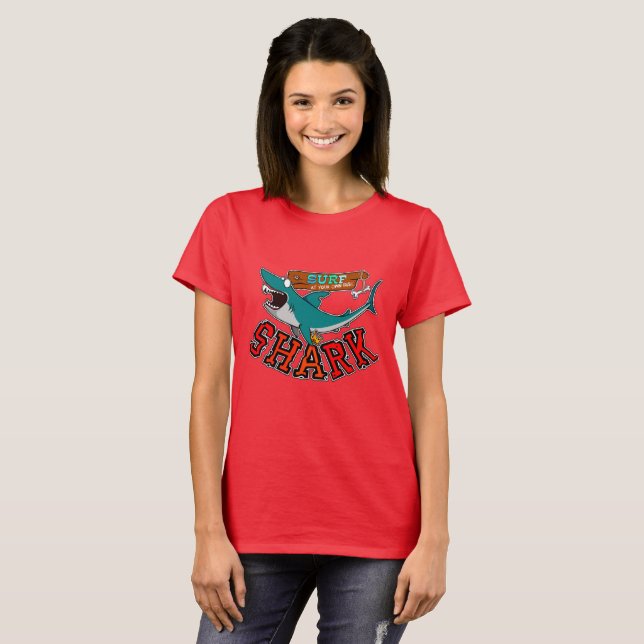 Camiseta Surf avec requin (Frente Completa)